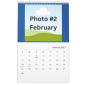 シンプルモダンPhoto Collage Minimalistカスタム 2025 カレンダー (2月 2027)