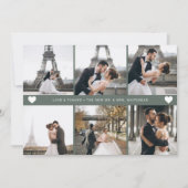 シンプルモダンPhoto Collage Sage サンキューカード (正面)