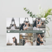 シンプルモダンPhoto Collage Sage サンキューカード (スタンド正面)