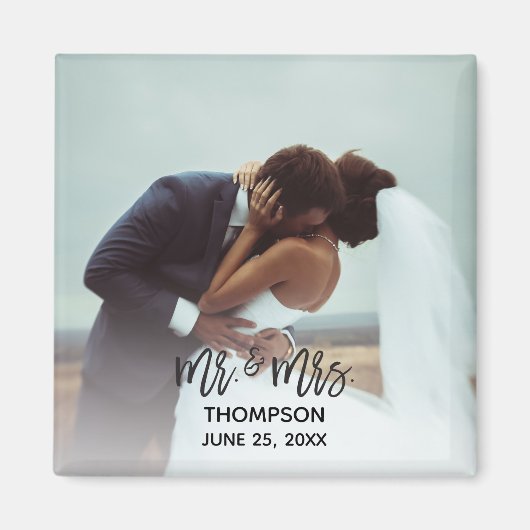 シンプルモダンPhoto Custom Wedding マグネット (正面)