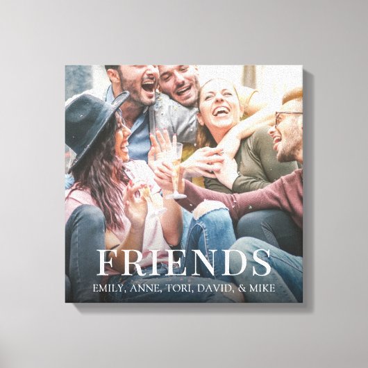 シンプルモダンPhoto Friendsミニマルデザイン キャンバスプリント (正面)