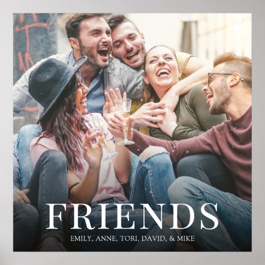 シンプルモダンPhoto Friendsミニマルデザイン ポスター (正面)