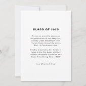 シンプルモダンPhoto Scriptの卒業 案内状 (裏面)