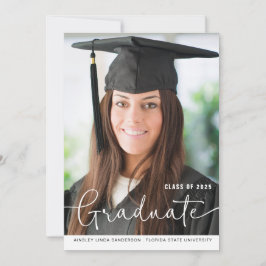 シンプルモダンPhoto Scriptの卒業 案内状