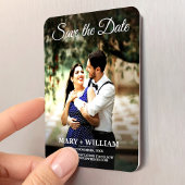 シンプルモダンphoto script日付を保存結婚する マグネット