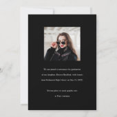 シンプルモダンPhoto Strips Black Graduation 案内状 (裏面)