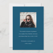 シンプルモダンPhoto Strips Blue Graduation 案内状 (裏面)