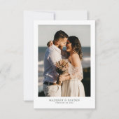 シンプルモダンPhoto'sのダークグリーン結婚 サンキューカード (正面)