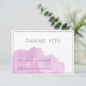 シンプルモダンPink Business Thank You Note Card サンキューカード (スタンド正面)