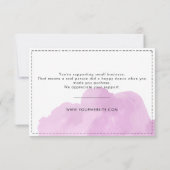 シンプルモダンPink Business Thank You Note Card サンキューカード (裏面)