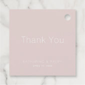 シンプルモダンPink Monogram結婚's Thank You フェイバータグ (裏面)