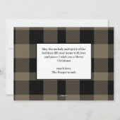 シンプルモダンPlaid Christmas Family Two Photo シーズンカード (裏面)