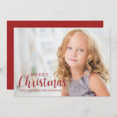 シンプルモダンRed Christmas Photo シーズンカード (正面/裏面)