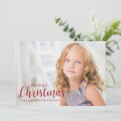 シンプルモダンRed Christmas Photo シーズンカード (スタンド正面)