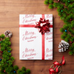 シンプルモダンRed Script エレガント Christmas ラッピングペーパー<br><div class="desc">赤い台本にモダンタイポグラフィとシンプルデザインを描いたキュートな休日ラッピング紙と受け取り名と共にエレガント「Merry Christmas」を描いたクリスマス。このカスタムフェスティバルラッピング紙は、クリスマスプレゼントにクリスマスプレゼントのtouchを必ず追加し与えてくれる。</div>