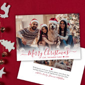 シンプルモダンRed Script 2フォトクリスマス シーズンカード