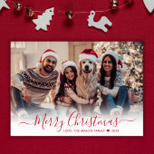 シンプルモダンRed Script 2フォトクリスマス シーズンカード
