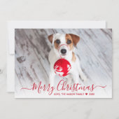 シンプルモダンRed Script 2フォトクリスマス シーズンカード (正面)