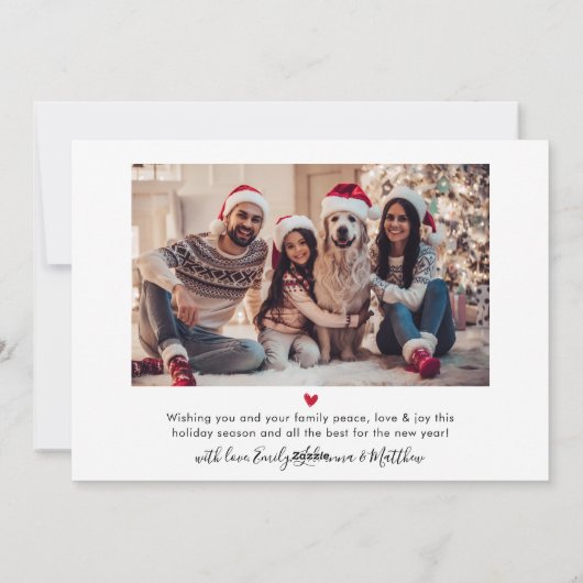 シンプルモダンRed Script 2フォトクリスマス シーズンカード (裏面)