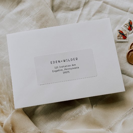 シンプルモダンRSVP差出人住所 ラベル