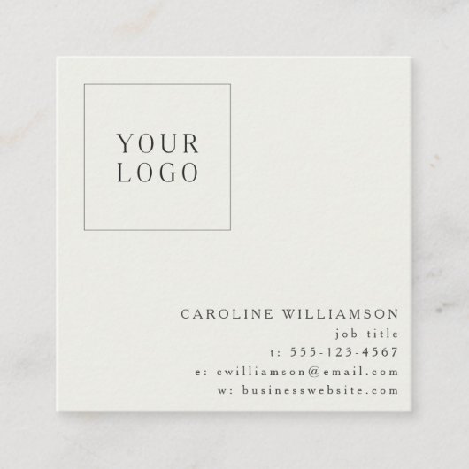 シンプルモダンSage Botanicalあなたのロゴカスタム スクエア名刺 (正面)