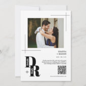 シンプルモダンSage GreenのQR結婚コード 招待状 (裏面)