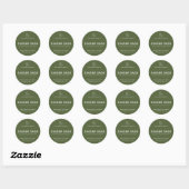 シンプルモダンSage Green Logo Candle Round Label ラウンドシール (シート)