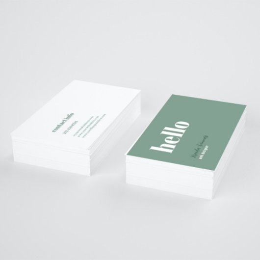 シンプルモダンSage Green & White Background 名刺