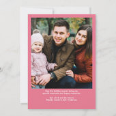 シンプルモダンSanta Graphic Pink Christmas写真 シーズンカード (裏面)