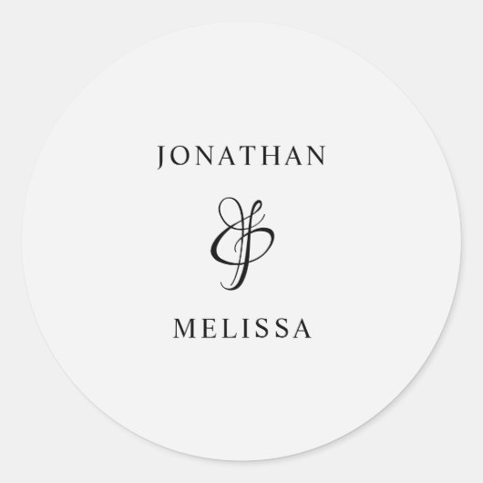 シンプルモダンScriptの封結婚印 ラウンドシール (正面)