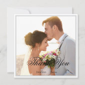シンプルモダンScriptの結婚写真サンキューカード カード (正面)