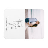 シンプルモダンScriptハート結婚の写真 マグネット (横)