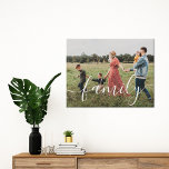 シンプルモダンScriptパーソナライズされた Family Photo フェイクキャンバスプリント<br><div class="desc">独自の家庭パーソナライズされたの装飾を作成。自分の写真をカスタム追加する。</div>
