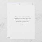 シンプルモダンScriptフォトバラ結婚金ゴールド サンキューカード (裏面)