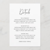 シンプルモダンScriptフォント結婚の詳細 エンクロージャーカード (正面)