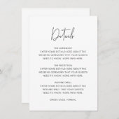 シンプルモダンScriptフォント結婚の詳細 エンクロージャーカード (正面/裏面)