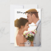 シンプルモダンScript結婚の写真サンキューカード カード (正面)