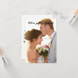 シンプルモダンScript結婚の写真サンキューカード カード