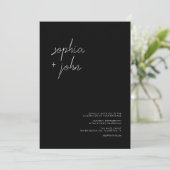 シンプルモダンScript Black結婚's All In One 招待状 (スタンド正面)