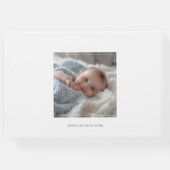 シンプルモダンScript Cross金ゴールド洗礼写真 ゲストブック (裏面)