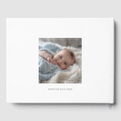 シンプルモダンScript Cross金ゴールド洗礼写真 ゲストブック (裏面)