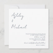 シンプルモダンScript Dress Code写真の結婚Invi 招待状 (正面)