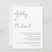 シンプルモダンScript Dress Code写真の結婚Invi 招待状 (正面)