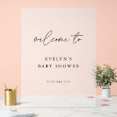 シンプルモダンScript Frosted Baby Shower Welcome アクリルサイン (ウェディング)