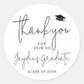 シンプルモダンScript Graduate感謝してい You ラウンドシール (正面)