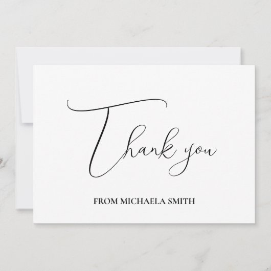 シンプルモダンScript Graduationメッセージ サンキューカード (正面)