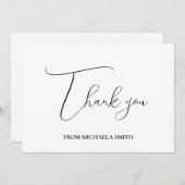 シンプルモダンScript Graduationメッセージ サンキューカード (正面/裏面)