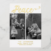 シンプルモダンScript Handshed Peace 3枚の写真 箔シーズンカード (正面)