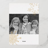 シンプルモダンScript Handshed Peace 3枚の写真 箔シーズンカード (裏面)