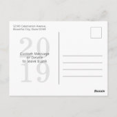 シンプルモダンScript Happy New Year Photo ポストカード (裏面)